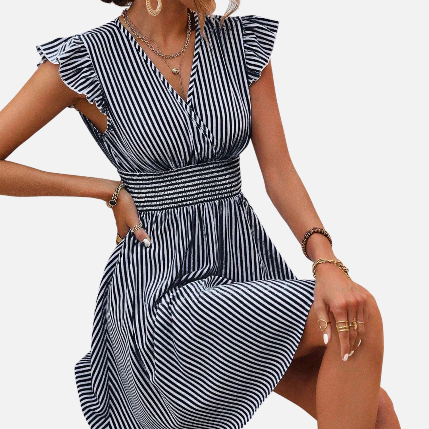 Women’s Elegant Stripe Mini Dress