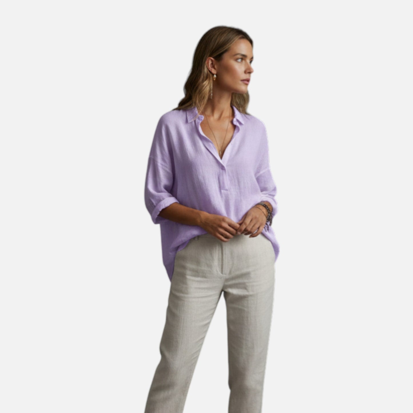 Women’s Linen Blend Tunic Blouses