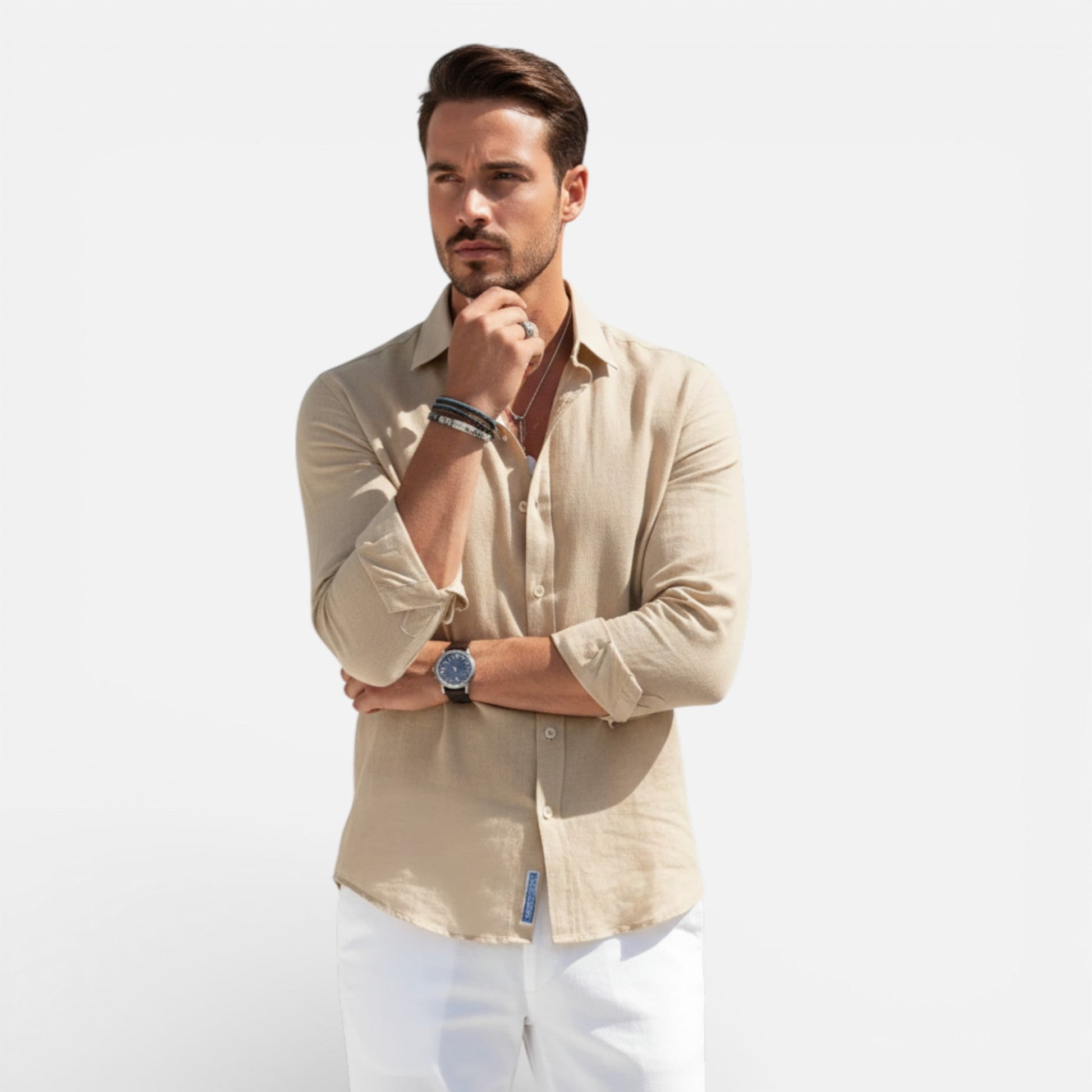 Men’s Breathable Linen Button-Up