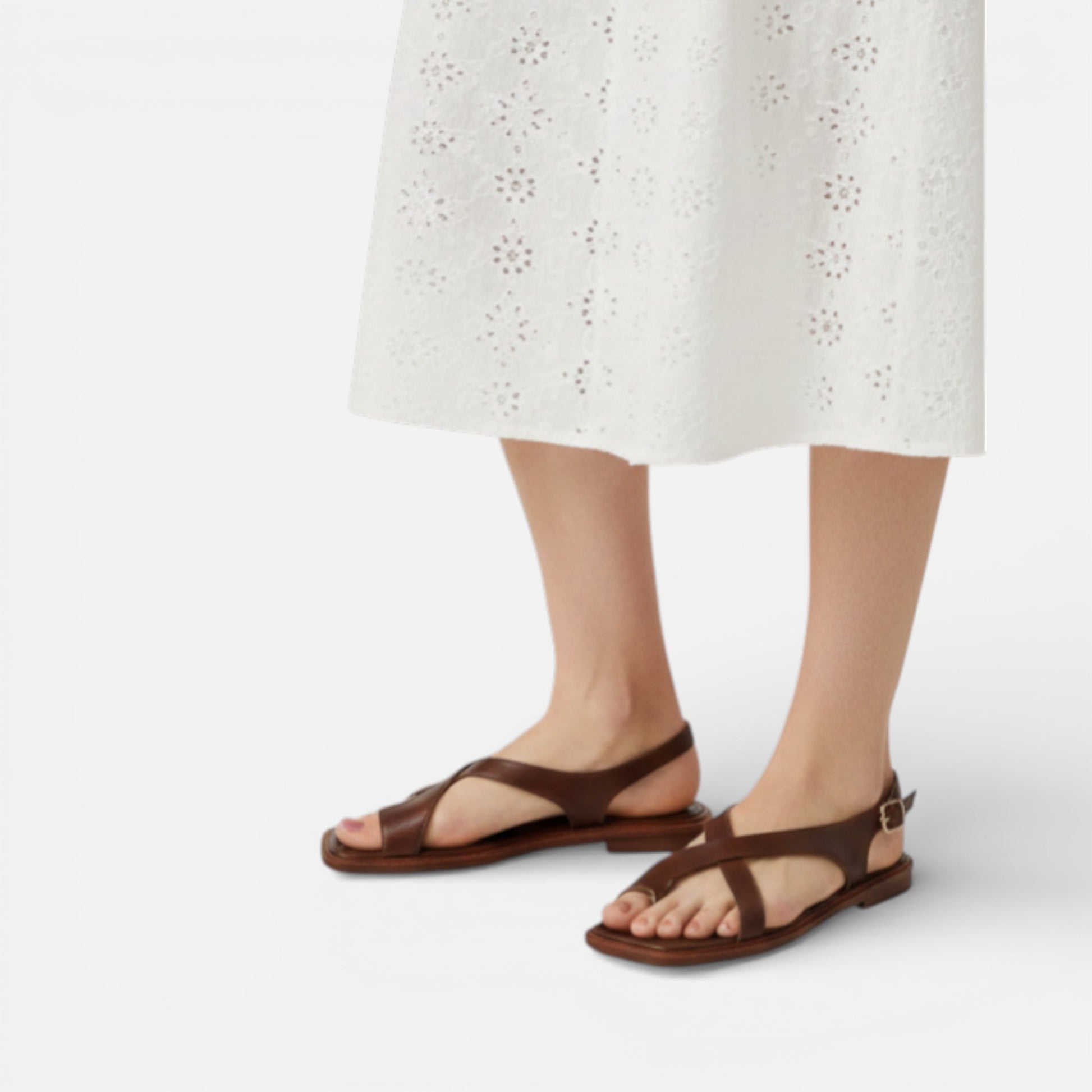 Women’s Cross-Strap Leather Sandals