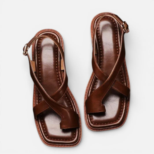 Women’s Cross-Strap Leather Sandals
