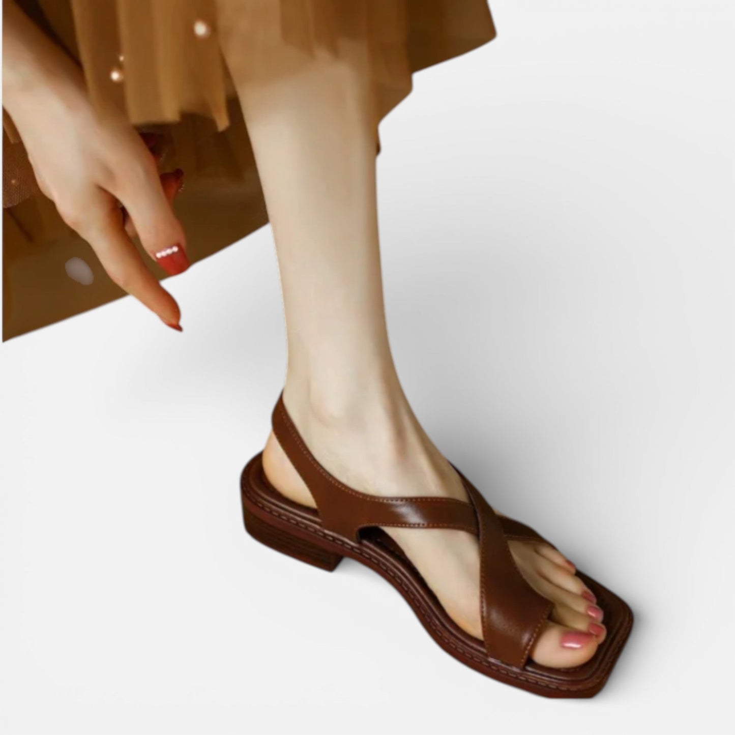 Women’s Cross-Strap Leather Sandals