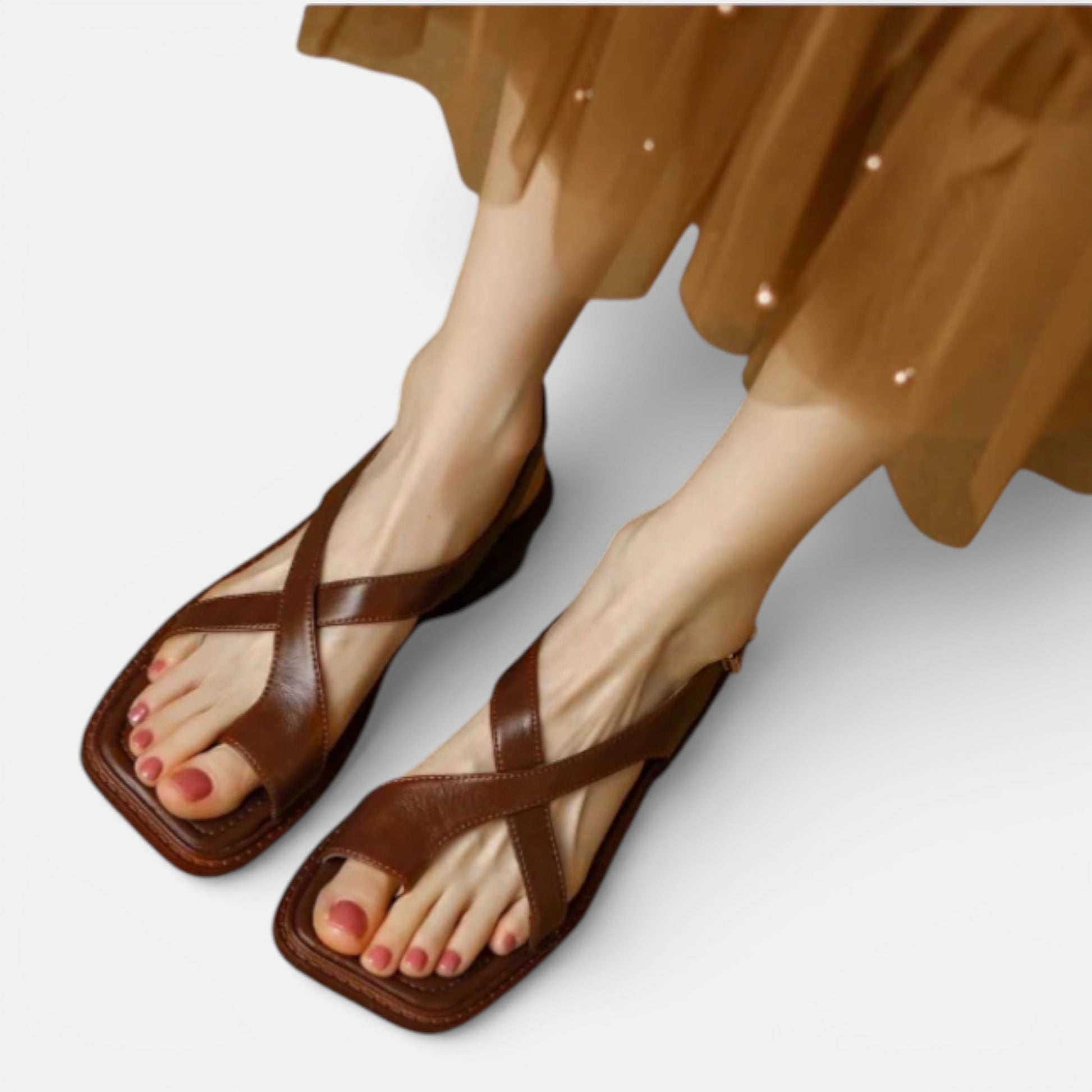 Women’s Cross-Strap Leather Sandals